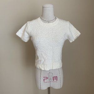 Vintage 90s Espirit Fitted Cream Boucle Sweater